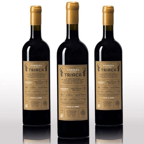 Triaca 2013, 2014 and 2015 Vertical Tasting Red Wine Crianza 16% vol ca l'Apotecari de Porrera, grape Grenache and Merlot of Vila D.O.Q. Priorat 75 cl 3 01Z