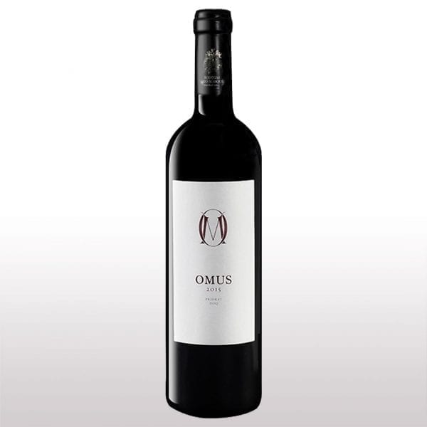 Priorat, Omus 2015, Rode wijn, 15% Vol., Bodegas Totó Marqués, Gebruikte druiven: Rode Garnacha, Cariñena, Syrah en Cabernet Sauvignon, 12 maanden op vaten, 3 flessen van 75 cl, voorzijde grijs