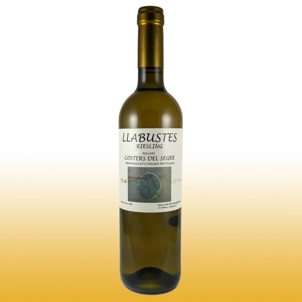 Vino Blanco Llabustes Riesling 2019 - Bodega Vila Corona - Vino de la localidad D.O. Costers del Segre, Uvas utilizadas Riesling 12,5% VOL, Numeradas, Fermentación natural en Barricas de Roble 40 + 20 días 01