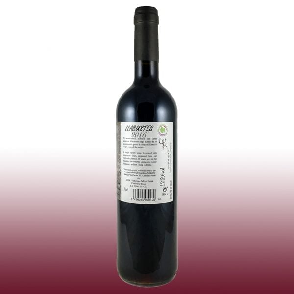 Vino Tinto Llabustes Ull de Llebre 2016 - Bodega Vila Corona - Vino de la localidad D.O. Costers del Segre, Uvas utilizadas: Tempranillo 12,5% VOL, Fermentación natural 15 días, Crianza: Ocho Meses en Barrica de Roble 04