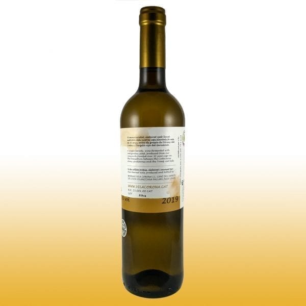 Witte wijn Llabustes Chardonnay 2019 - Bodega Vila Corona - Wijn uit de stad D.O. Costers del Segre, Gebruikte druiven: Chardonnay 13% VOL, Genummerd, Natuurlijke fermentatie 20 dagen 09